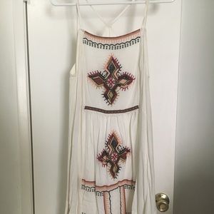 white calf length dress
